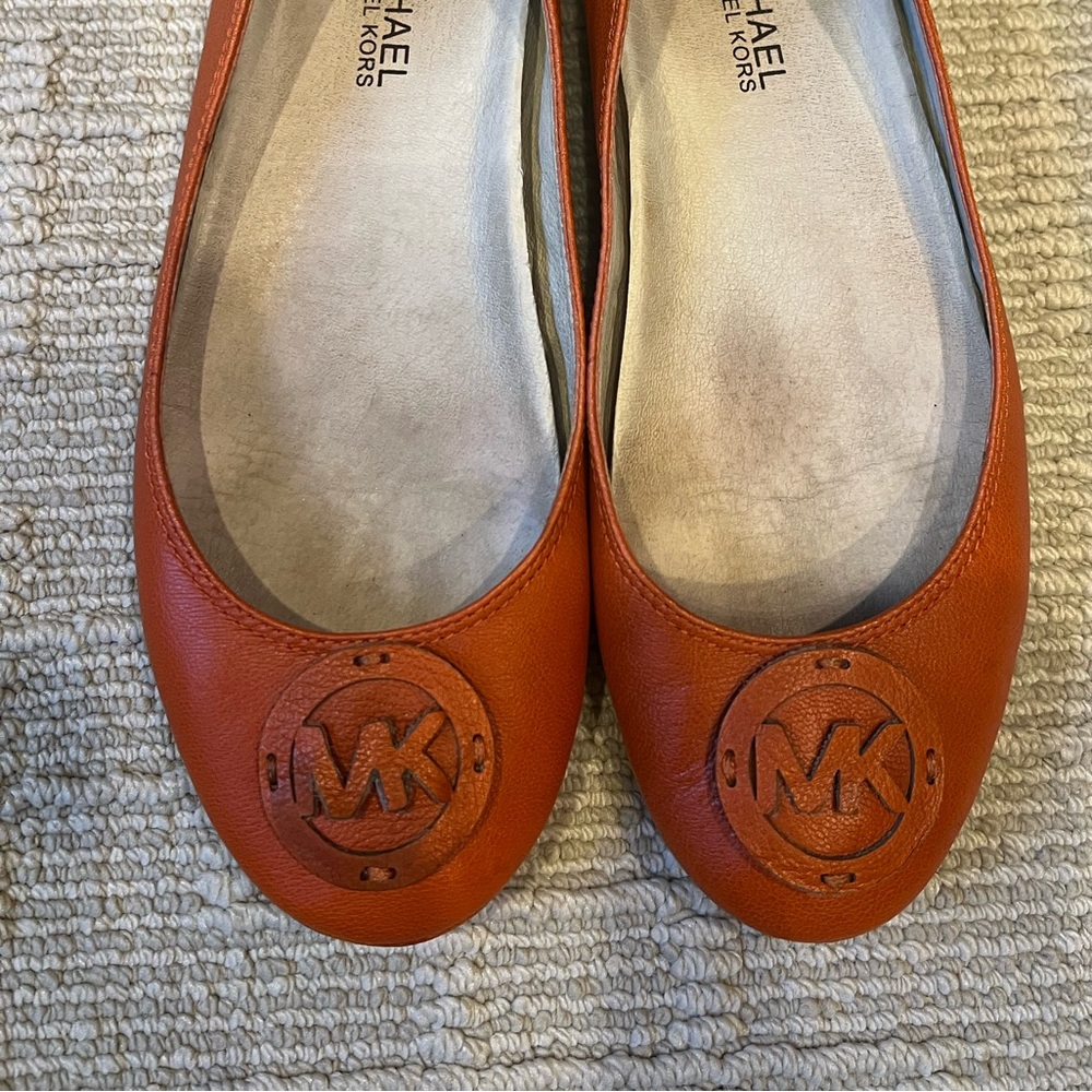 Michael Kors Orange Leather Ballet Flats - Picture 7 of 7
